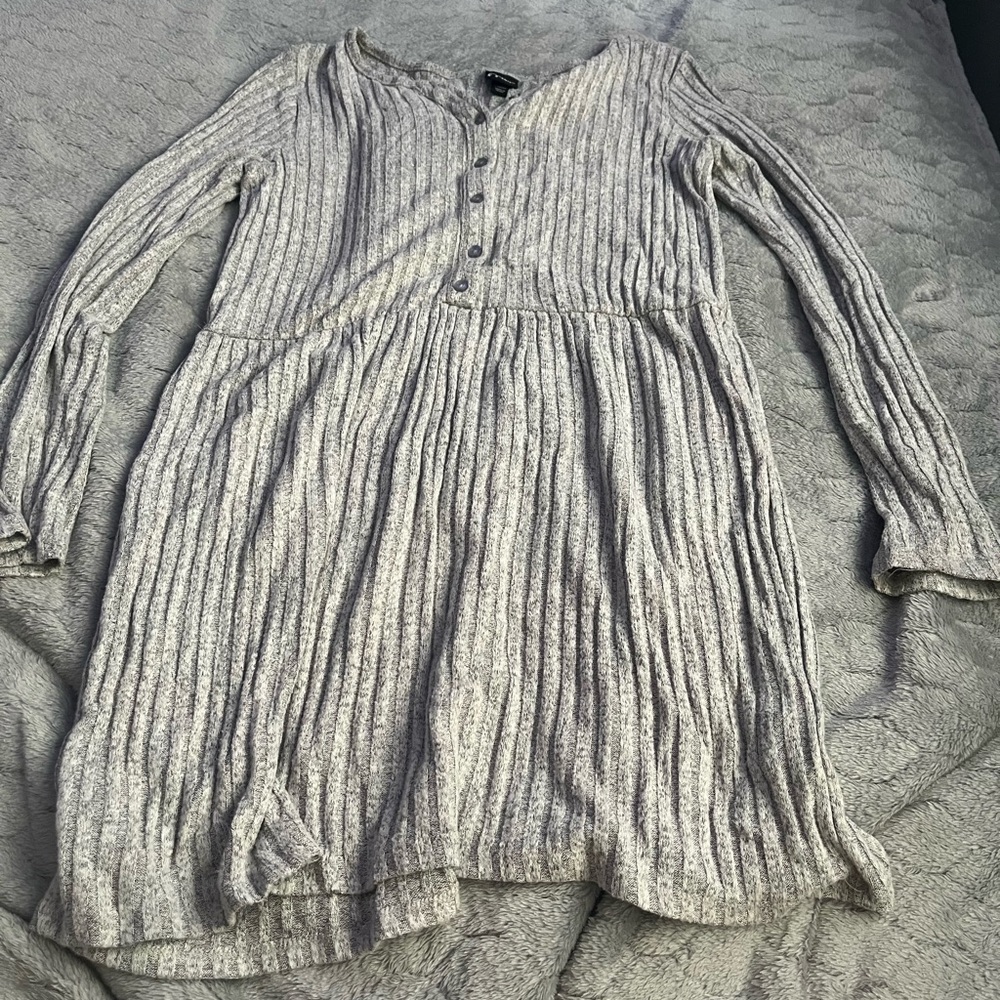 Gray Ribbed Women's Dress